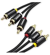 XANHAM 3RCA to 3RCA Cable 6.6 Feet Gold-Plated Contacts 3 RCA Male to Male Audio Cable for Speake...