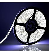 SUPERNIGHT 600 LEDs Light Strip Waterproof Cool White 7000K, 16.4FT LED Rope Lighting Flexible Ta...