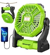TDLOL Rechargeable Portable Camping Fan for Tent with LED Light, 270°Pivot USB Personal Battery P...