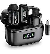 NEEWER KM19 Lightweight Wireless Lapel Microphone, 48kHz/24bit 30H Battery 3-Level Noise Cancelli...
