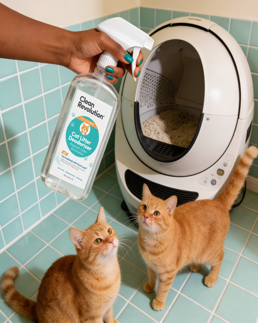 cat litter spray in bathroom