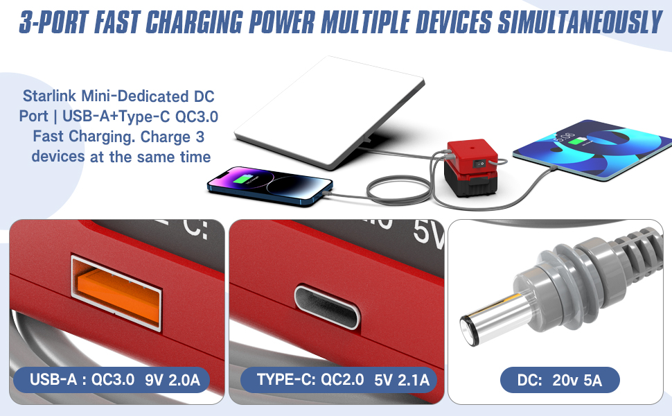 Starlink Mini 18V Battery Adapter