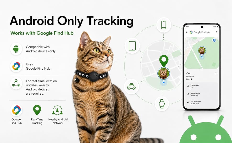 Pet Tracker,GPS Collar for Cats