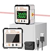 Digital Angle Finder with Electronic Laser,3-in-1 Angle Finder-Electronic Level&amp;Laser Level-Recha...