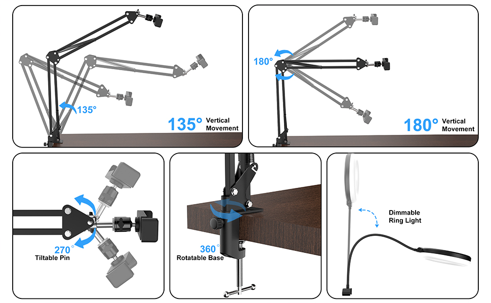 Adjustable Suspension Boom Scissor Arm Stand