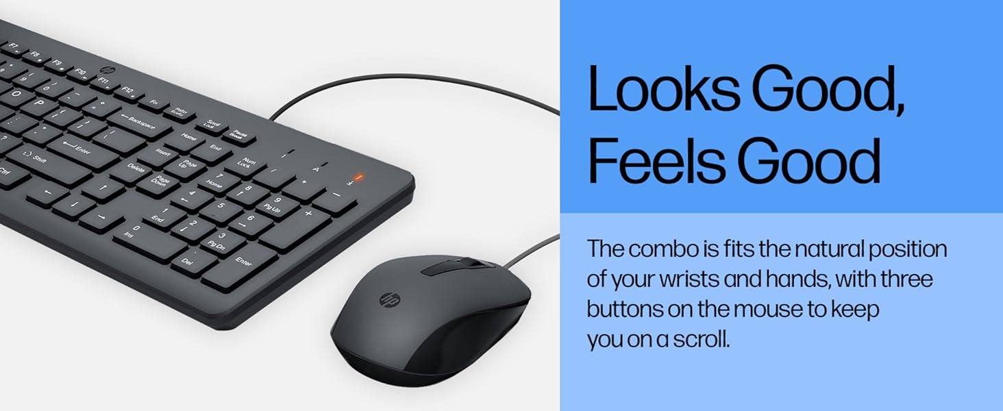 A+ PR - HP 150 Wired Mouse and Keyboard (Elephanta Combo) - B09Y2KDJXY