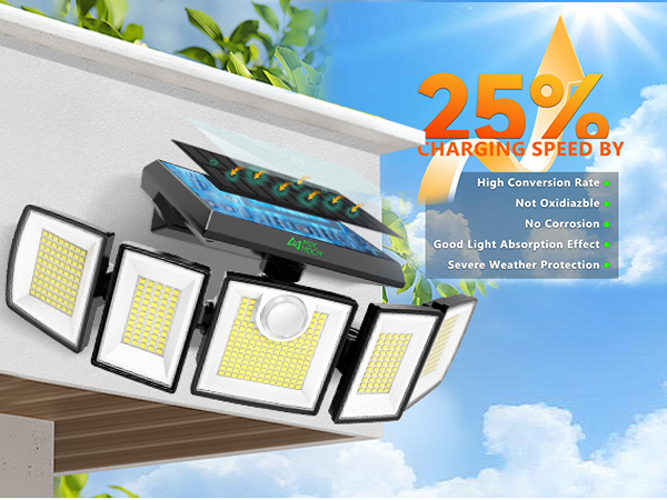 MDCMDCM Solar Flood Lights Outdoor Waterproof Motion Sensor Solar Security Lights with Remote