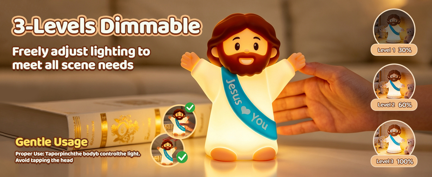Dimmable Silicone Jesus Night Light