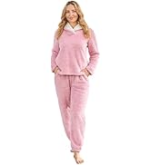 PJGGZ Fluffy Womens Pajama Sets, Pjs with Pants Winter Fuzzy Pajamas Fleece Soft Cozy Warm Ladies...