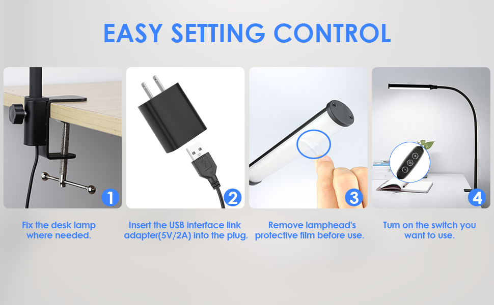 desk lamp for home office desk light shinetech lamp with clamp for dorm reading working