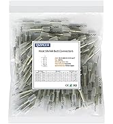 100 Pcs Clear Heat Shrink Butt Connectors, 26-24 AWG Marine Grade Insulated Crimp Wire Connectors...