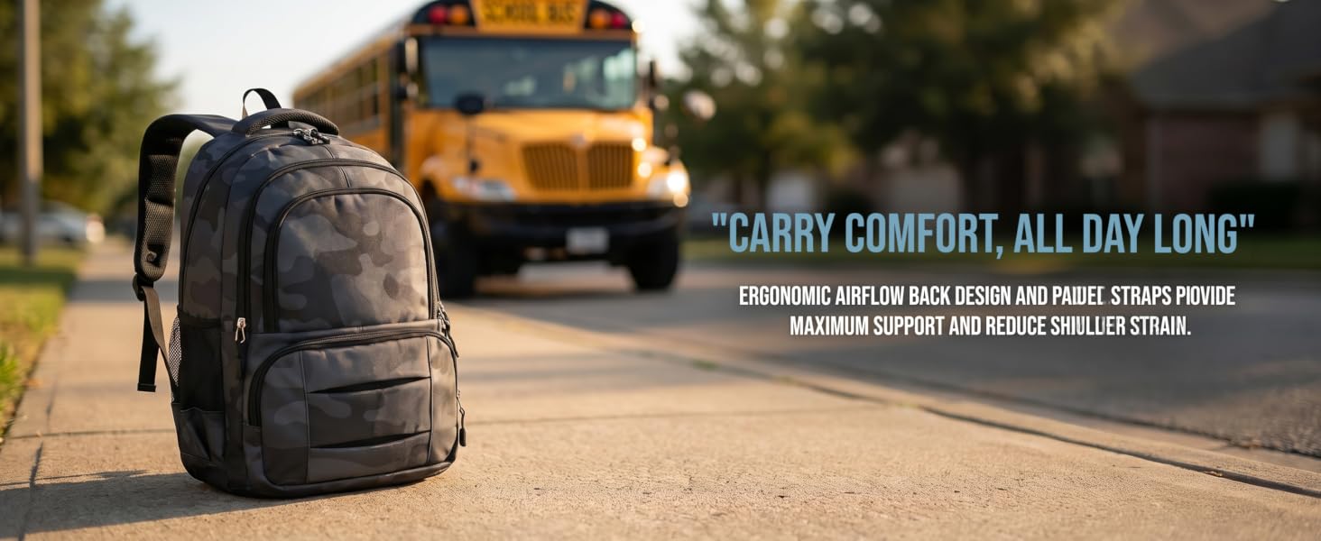 School Backpack Travel Bag for Men &amp;amp; Women Lightweight College Back Pack with Laptop Compartmen