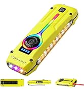 LiteRushx EDC Flat Flashlight with Red Beam, UV and White LED RGB Combo, Rechargeable Portable Fl...