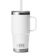 YETI Rambler 25 oz Tumbler with Handle and Straw Lid, Travel Mug Water Tumbler, Vacuum Insulated ...