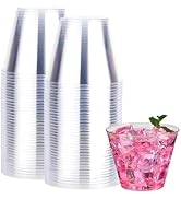 RACETOP 9 oz 100 packs Clear Disposable Plastic Cups, Durable Plastic Cups Tumblers, Perfect for ...