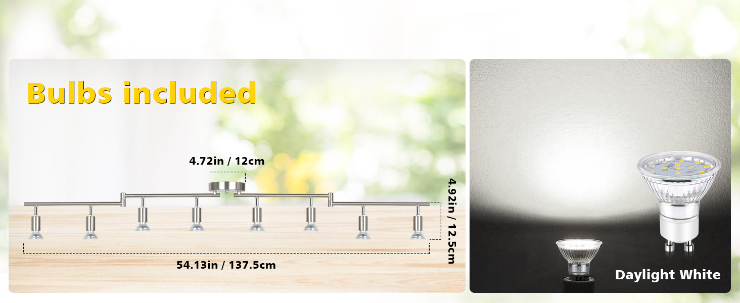 Track Light Included 8 x LED GU10 Bulb