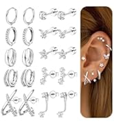 Besteel Hypoallergenic Gold Flat Back Earrings for Women - 20G Surgical Stainless Steel Earring S...