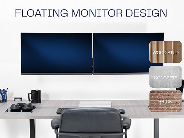 Pneumatic Arm Single Monitor Wall Mount