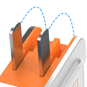 built-in foldable AC wall plug