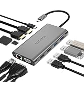 Docking Station Triple Display USB-C Docking Station Dual Monitor Adapter Laptop Hub USB C to 2 H...
