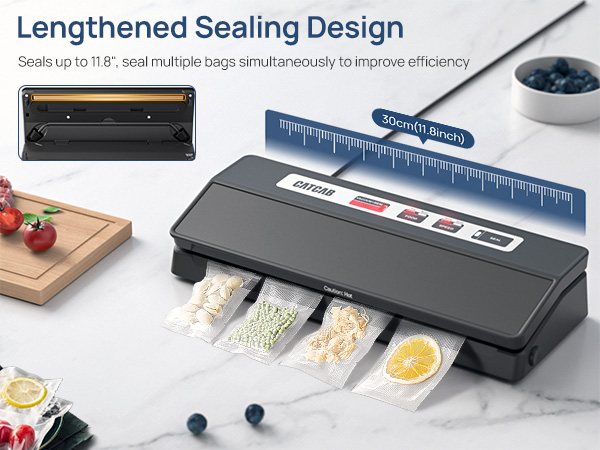 compact vacuum sealer for food with11.8 inches extended heat seal wire