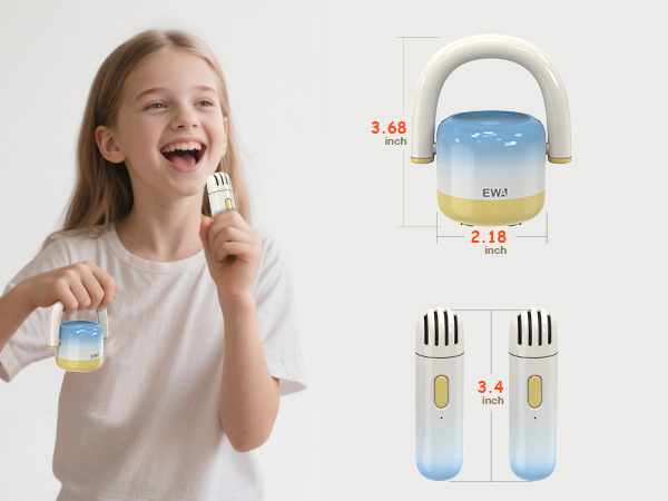 EWA Metal Mini Karaoke Machine for Kids,Girls,Boys