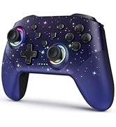 VOYEE Switch Controller, LED Star Wireless Pro Controllers Compatible with Switch/Lite/OLED, Mult...