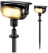 Ollny Solar Lights Outdoor Waterproof IP65,Super Bright LED 2 Lighting Modes 360° Rotation Solar ...