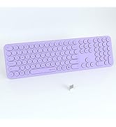 UBOTIE Wireless Purple Keyboard, Bluetooth 2.4GHz Dural Mode Connection Scissor Switches Slim Qui...