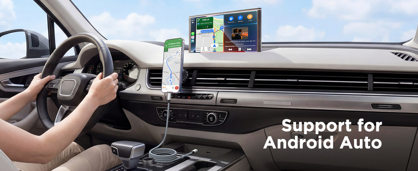 100W usb c to usb c cable supports Android Auto