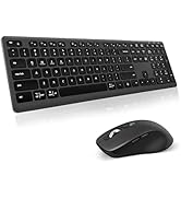 M9300 Wireless Keyboard Mouse Combo, Scissor-Switch Keys, 2-in-1 USB Receiver and Two Bluetooth, ...