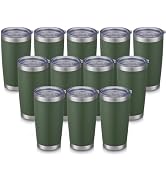 Cool Yoleb 20 oz Tumblers Bulk Stainless Steel Tumbler with Lid Double Wall Vacuum Insulated Coff...