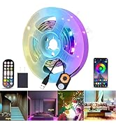 LED Strip Light Motion Sensor Under Bed Lights 9.84FT RGB,Remote/APP Control,Dimmable,Music Sync,...