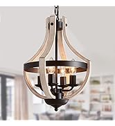 MEIXISUE Farmhouse Hanging Pendant Lighting,4-Light Rustic Vintage Chandelier for Hallway Foyer D...