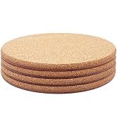KITLAB Cork Plant Coasters, Double Layers Hard Thick Cork Planter Coaster, 8 Inch Absorbent Cork ...