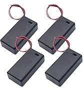 TWTADE 4Pcs Battery Holder with ON/Off Switch 9V Battery Case Box with Leads I-014
