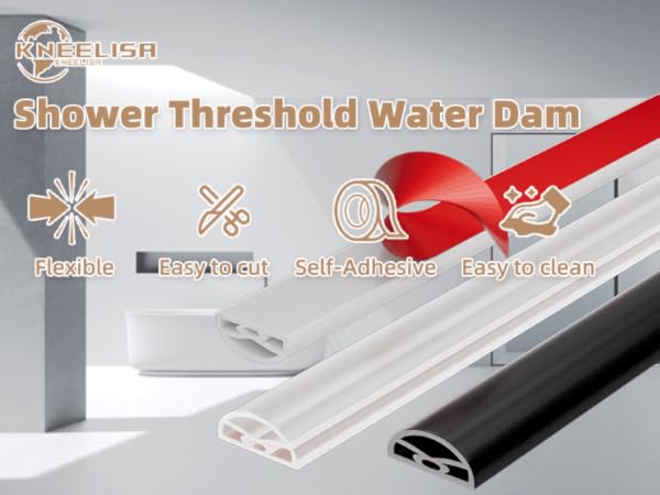 White Shower Threshold Water Dam Stopper for Dry and Wet Separation