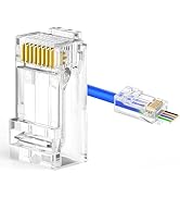 Awishwell 200 Pack Cat6 RJ45 Pass Through Connector, RJ45 Connectors Cat6 Pass Through Connectors...
