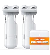 SwitchBot Smart Automatic Curtain Opener 2 Pack with Hub Mini - WiFi Remote Control with App/Time...