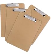 Macroclo Wood Clipboards Set of 4, Letter Size Hardboard Clip Board 8.5x11 for Classroom, Student...