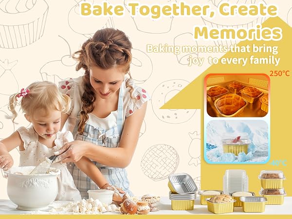 Aluminum Foil Brownie Baking Cups Disposable Dessert Cupcake Cups for Wedding Birthday Party