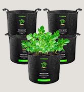 VIVOSUN 5-Pack 5 Gallon Grow Bags Heavy Duty 300G Thickened Nonwoven Plant Fabric Pots with Handles