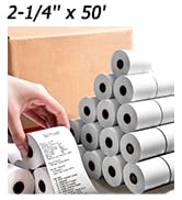 BESTEASY 2-1/4'' x 50' Thermal Paper Rolls, White Thermal Paper, Cash Register POS Receipt Paper(...
