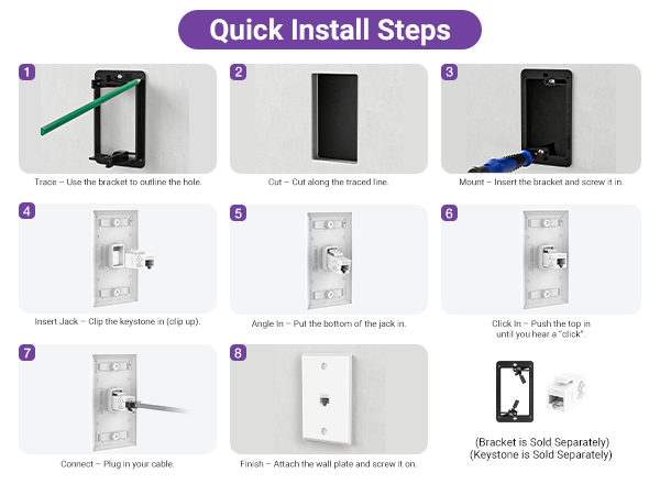 keystone wall plate 1-port