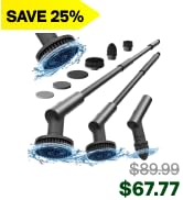 HOTO Cordless Electric Spin Scrubber, IPX7 Full Body Waterproof Bathroom Cleaning Brush, Max 22 i...