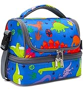 FlowFly Kids Double Decker Cooler Insulated Lunch Bag Large Tote for Boys, Girls, Men, Women, Wit...
