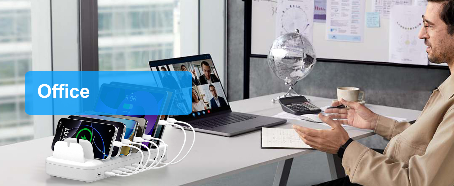 10 Port charging station for Office