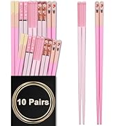 Chopsticks Reusable Dishwasher Safe, GLAMFIELDS 10 Pairs 9.5 Inches Premium Fiberglass Chop Stick...