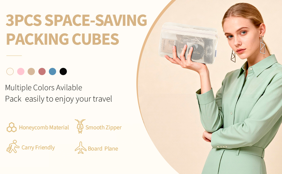 Mesh Travel Toiletry Bag, Transparent Standing Pouch