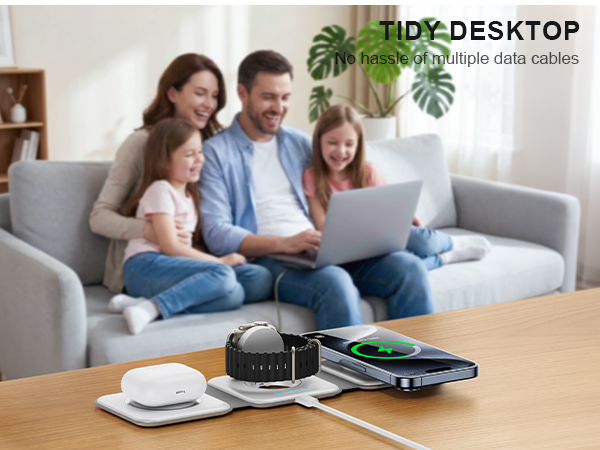 All-in-one wireless charging without the clutter of charging cables